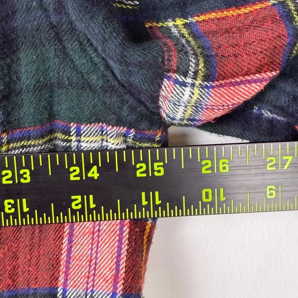 J. Crew Flannel Shirt Mens XL Multi Madras Patchwork Cotton Mid Weight Classic